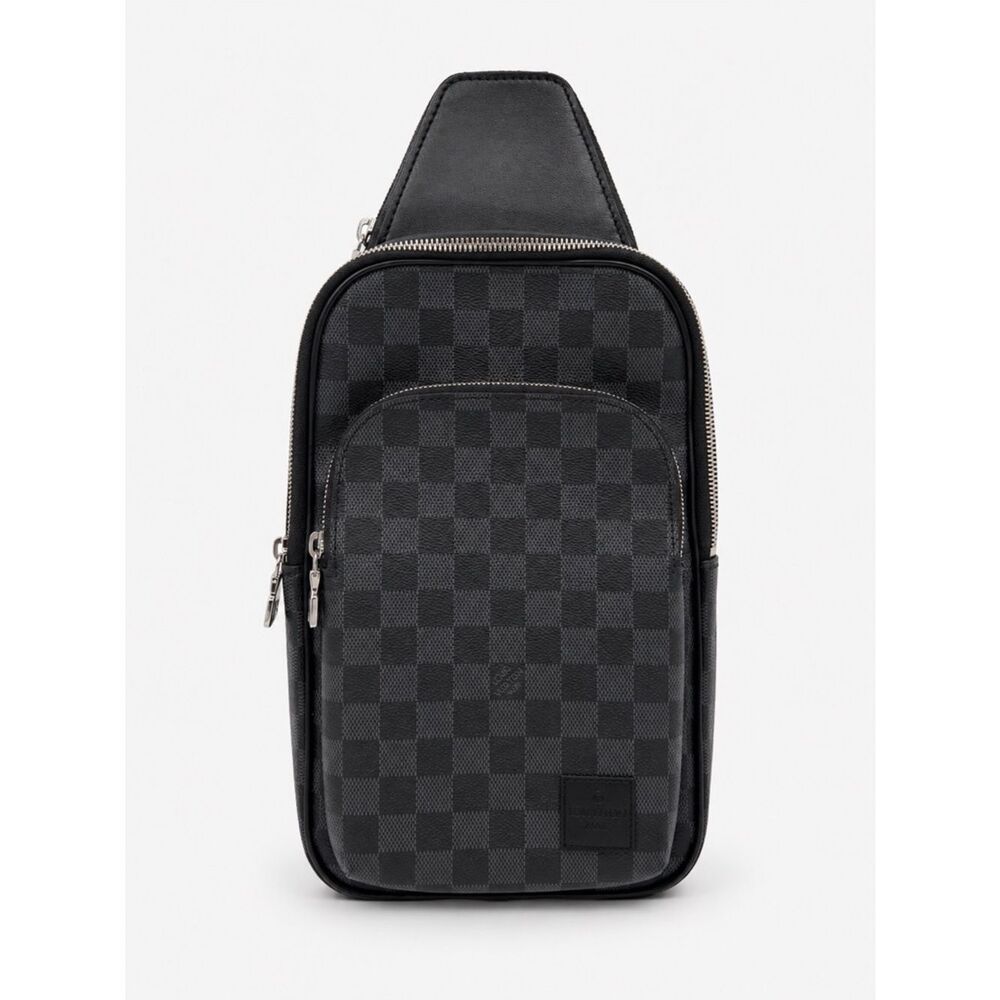 Louis Vuitton Avenue Sling Bag Damier Graphite Crossbody Backpack Black Gray